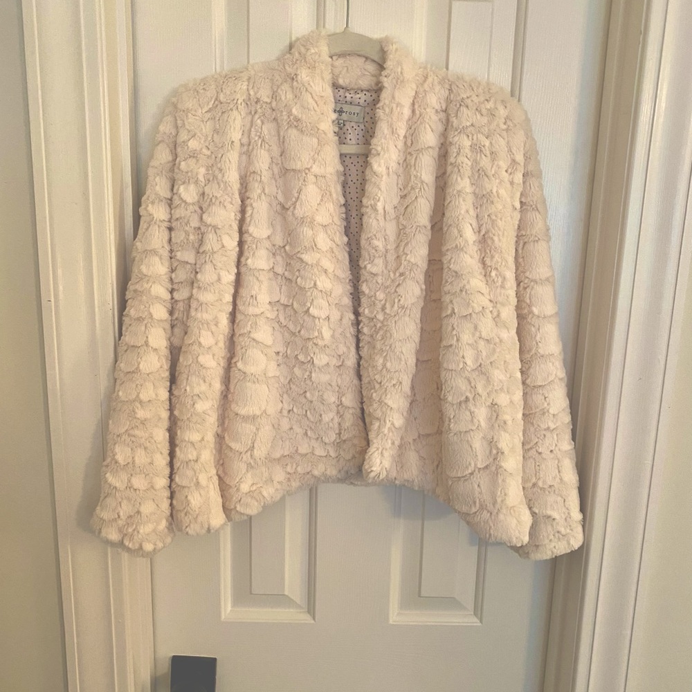 Luscious winter white faux fur jacket